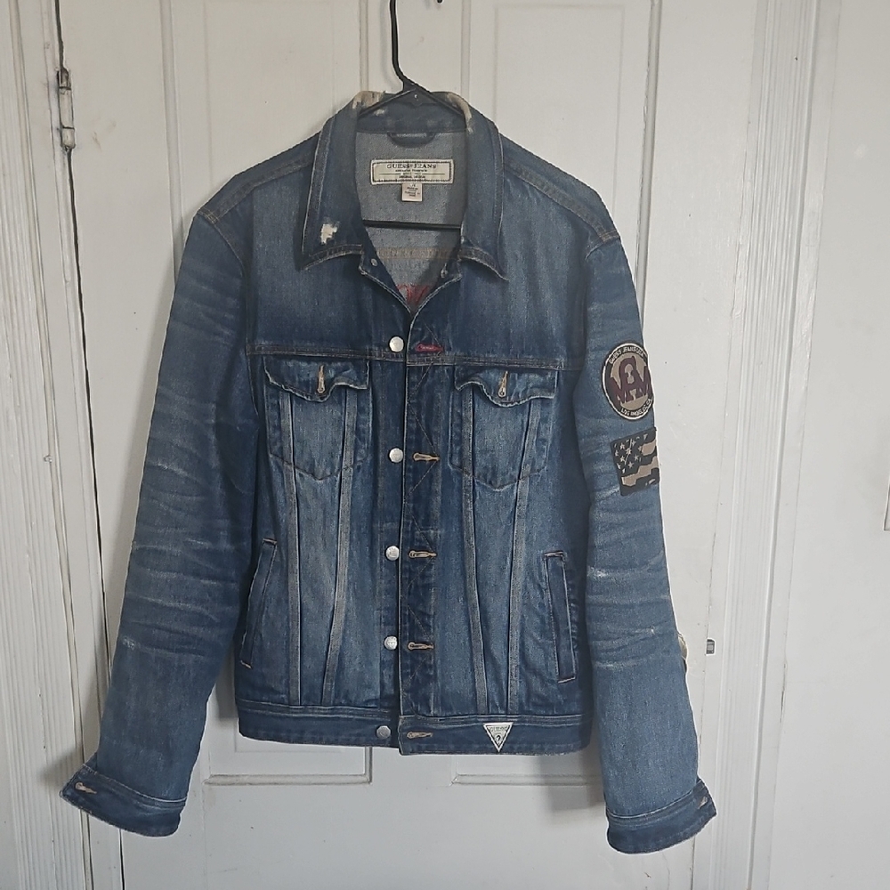 Guess Men's Classic Blue Denim Jacket
